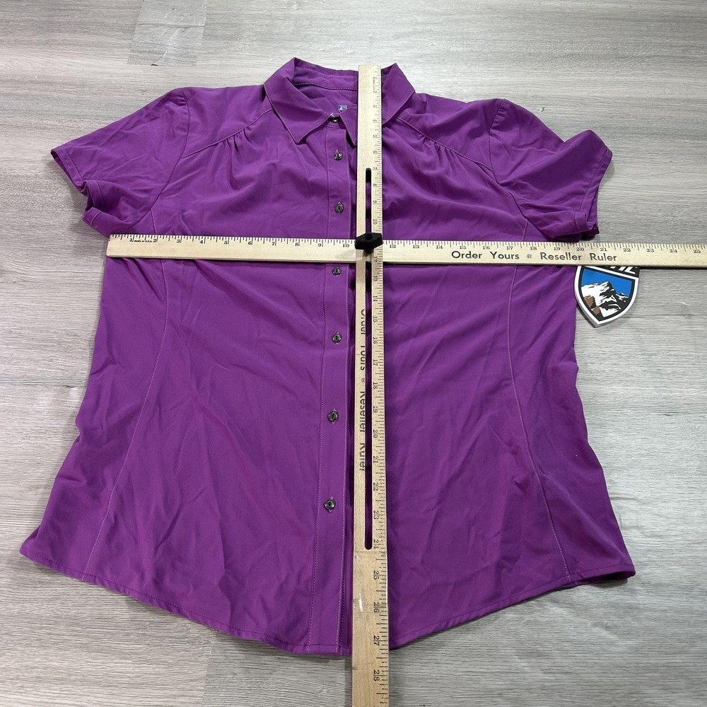 NEW‎ Kuhl Renegade Shirt Womens Medium Purple Short Sleeve Button Up DWR Stretch - Picture 8 of 11